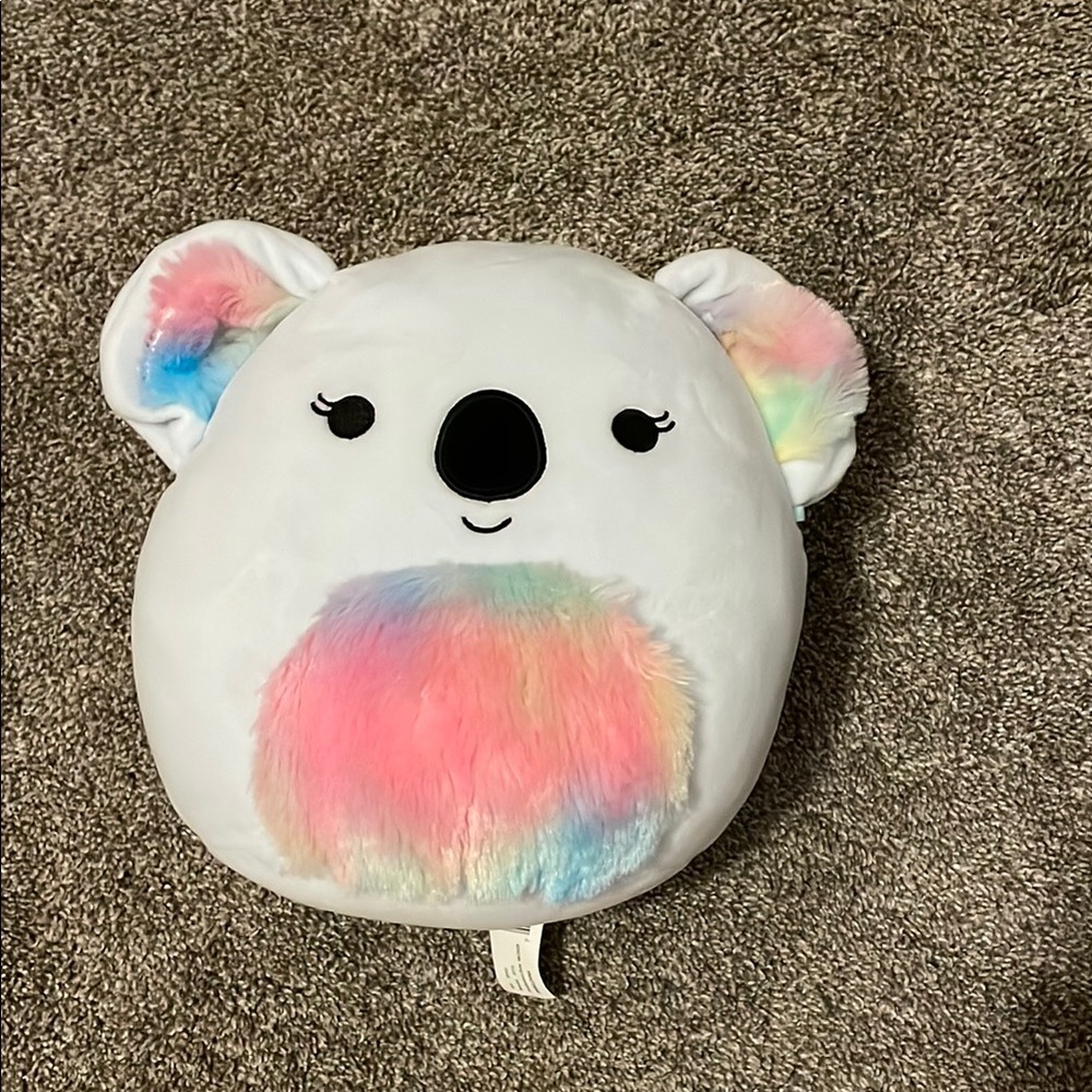 Squishmallows light blue and rainbow koala.